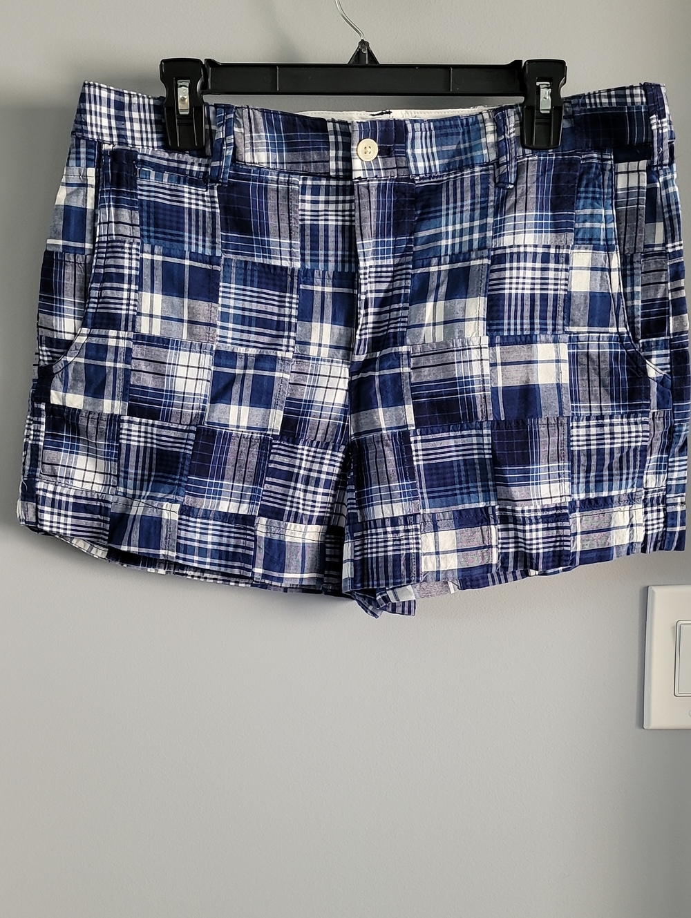 Ralph Lauren Blue and White Plaid Patchwork Shorts